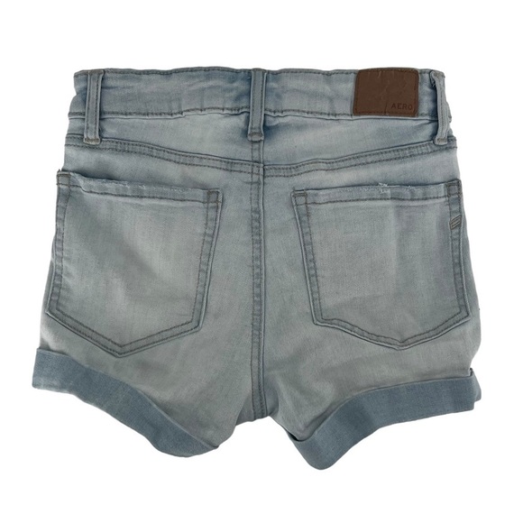 Aeropostale High Rise Stretch Cuffed Hem Distressed Jeans Shorts Size 00 Women’s - Picture 3 of 5
